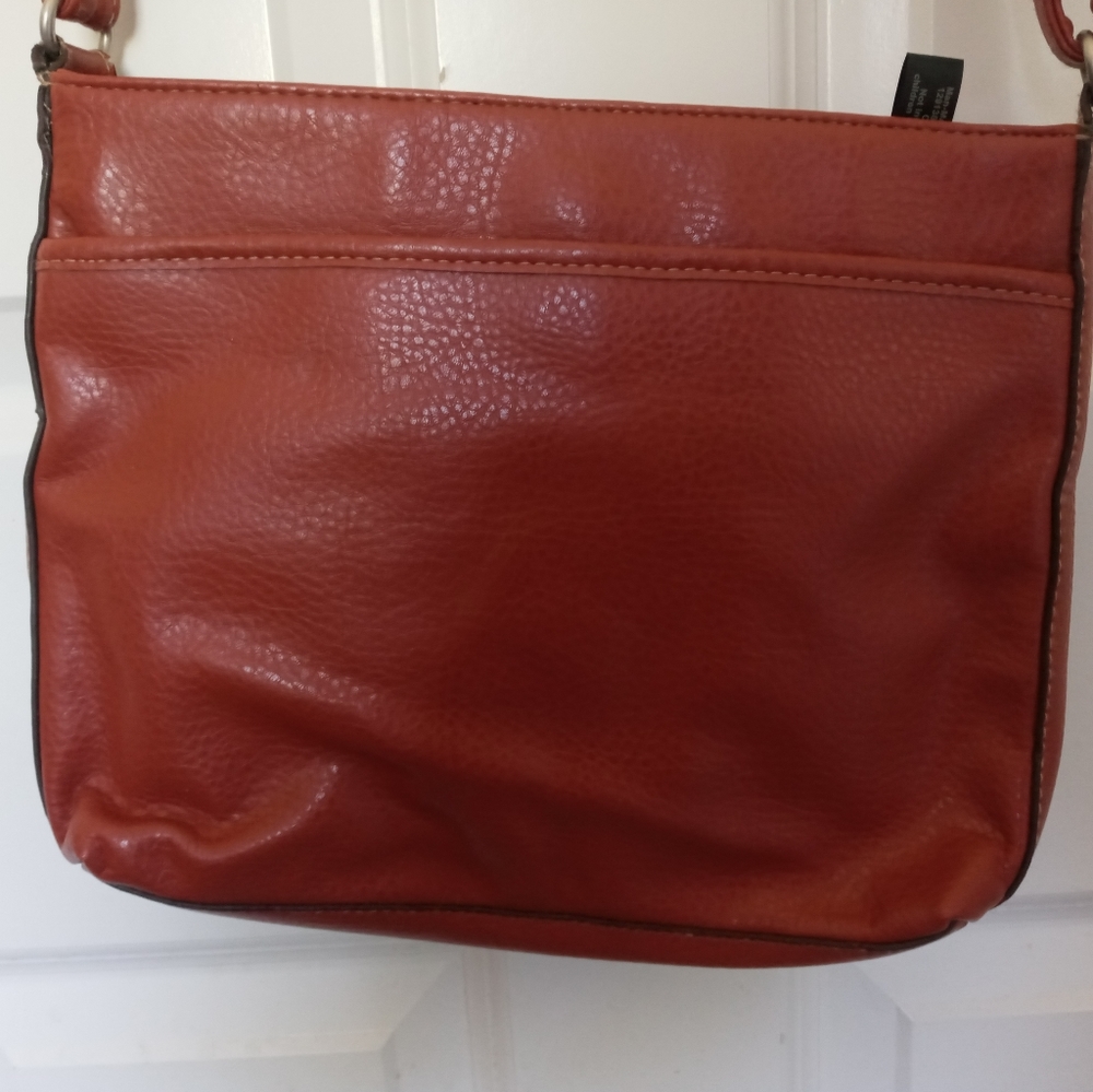 Rust Colored Faux Leather Cross Body Purse - Picture 4 of 5